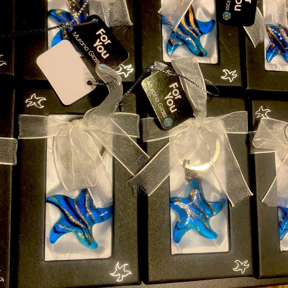 New Murano Glass Starfish Keychains Wedding Favor